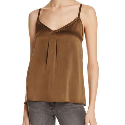 VINCE WOMENS PLEAT NECK SILK CAMISOLE TOP Best Clothing Deals